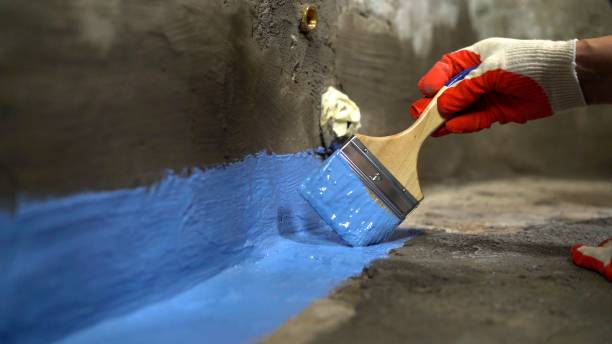 Commercial Exterior Waterproofing project at a Glenwood, IN business property by SJ Waterproofing Pros
